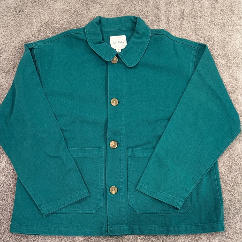 Anthropologie Unpublished Teal Utility Jacket